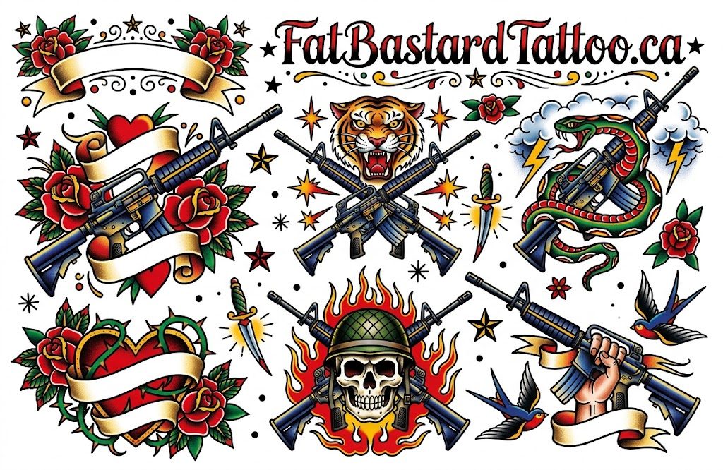 Original flash sheet by Seamus at Fat Bastard Tattoo
