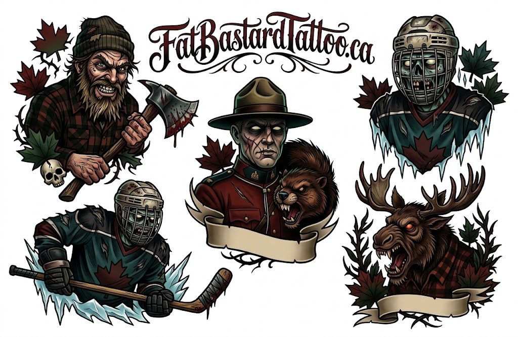 Original flash sheet by Seamus at Fat Bastard Tattoo
