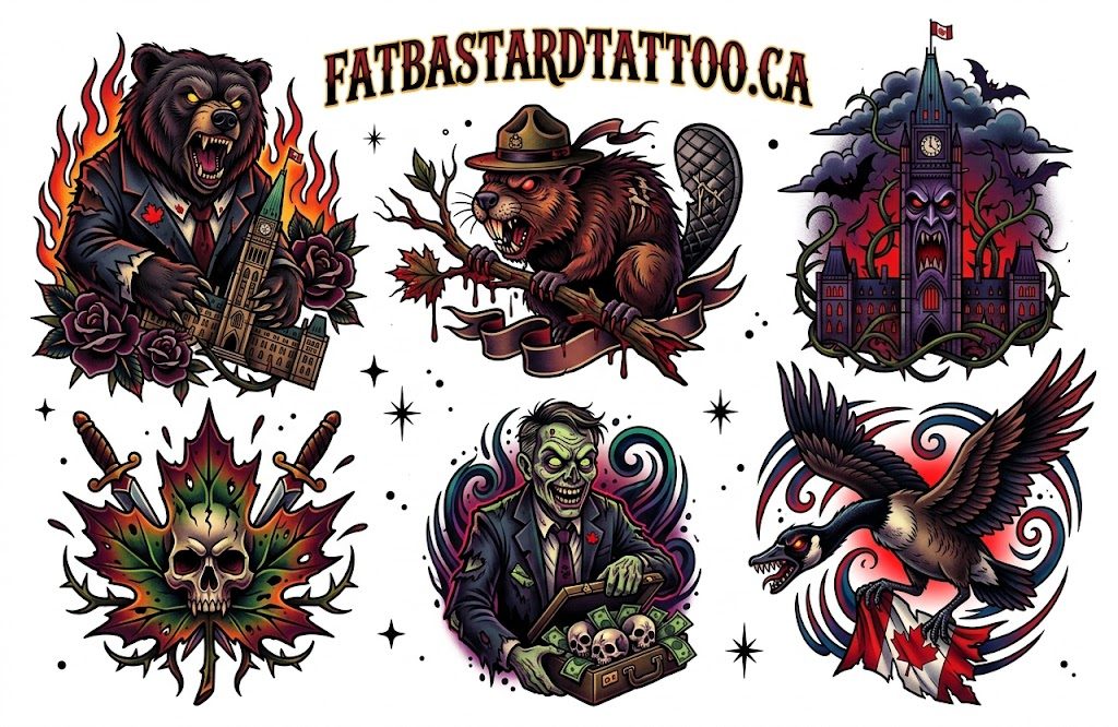 Original flash sheet by Seamus at Fat Bastard Tattoo