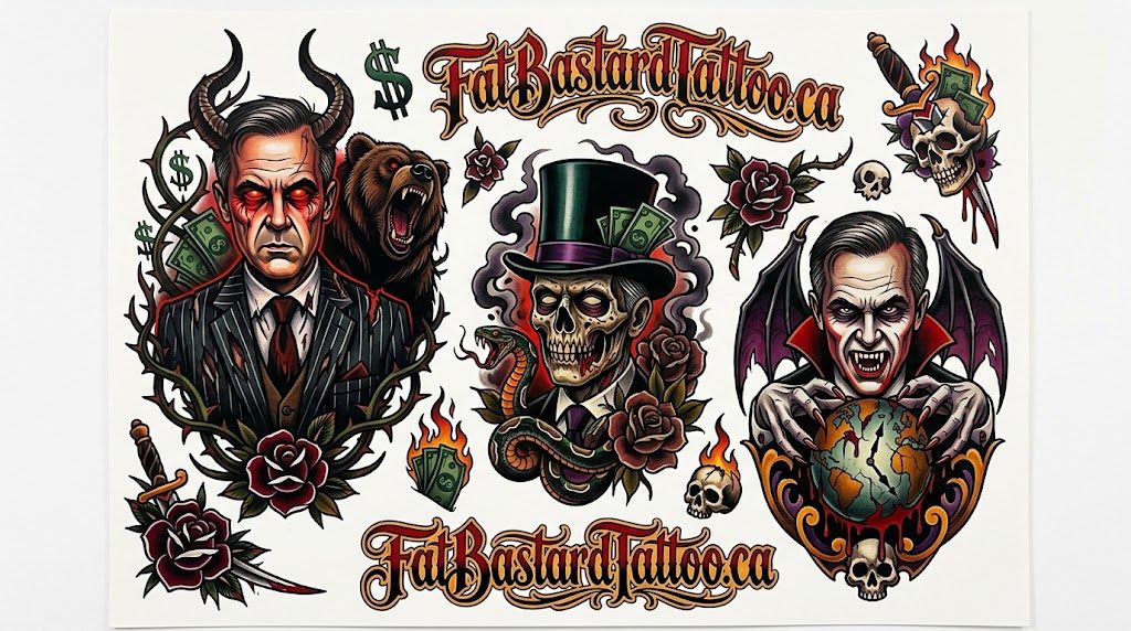 Original flash sheet by Seamus at Fat Bastard Tattoo