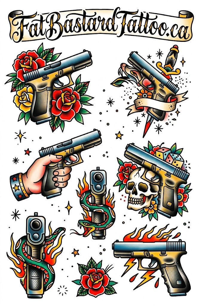 Original flash sheet by Seamus at Fat Bastard Tattoo