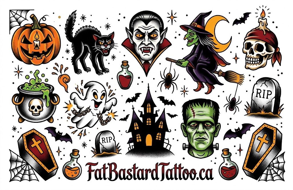 Original flash sheet by Seamus at Fat Bastard Tattoo