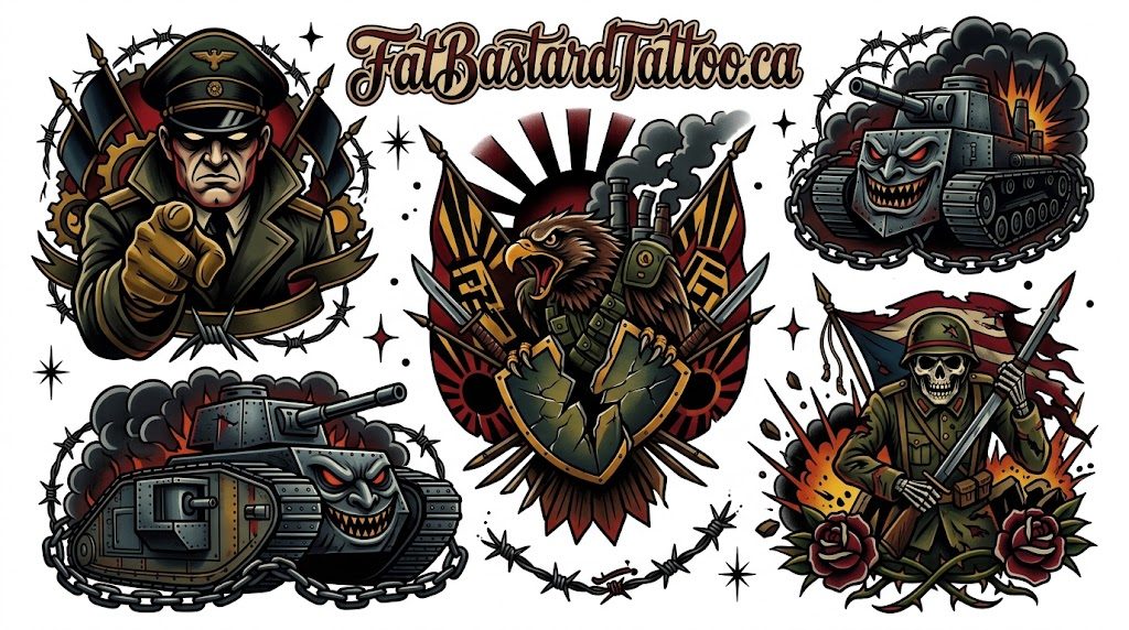 Original flash sheet by Seamus at Fat Bastard Tattoo