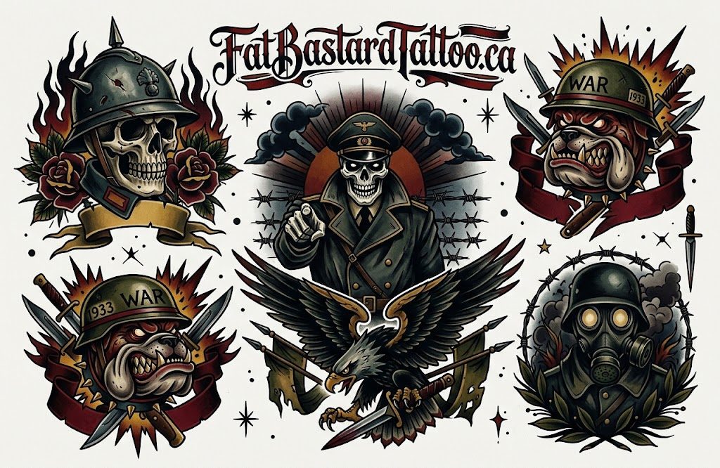 Original flash sheet by Seamus at Fat Bastard Tattoo
