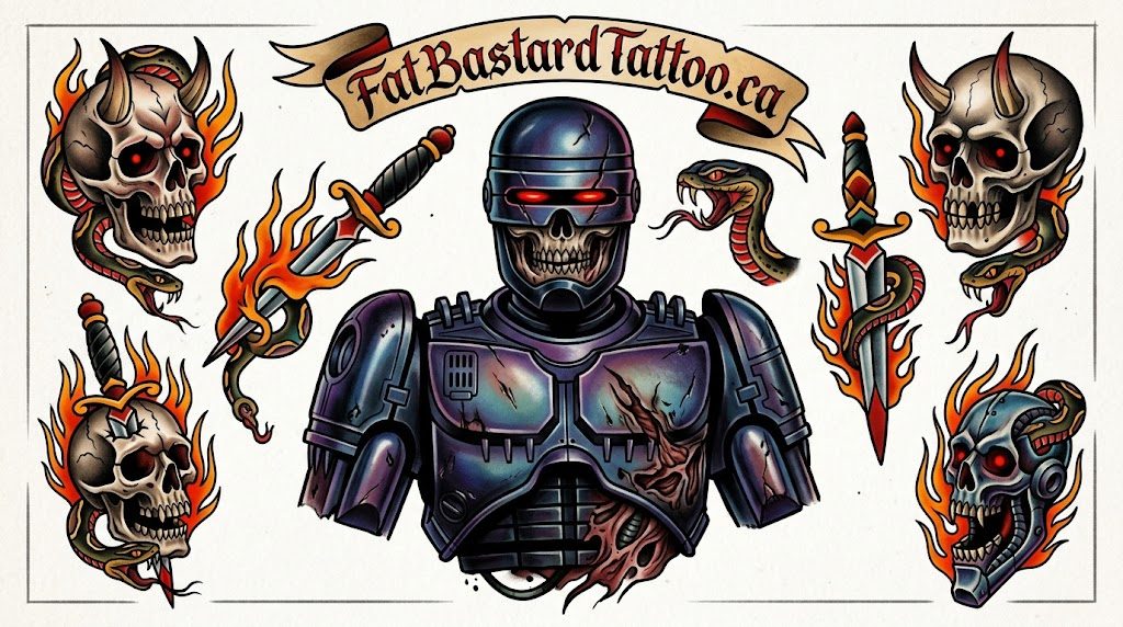 Original flash sheet by Seamus at Fat Bastard Tattoo