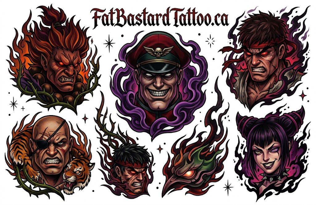 Original flash sheet by Seamus at Fat Bastard Tattoo