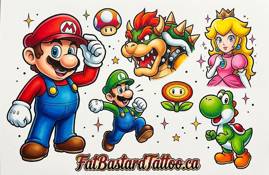Original flash sheet by Seamus at Fat Bastard Tattoo