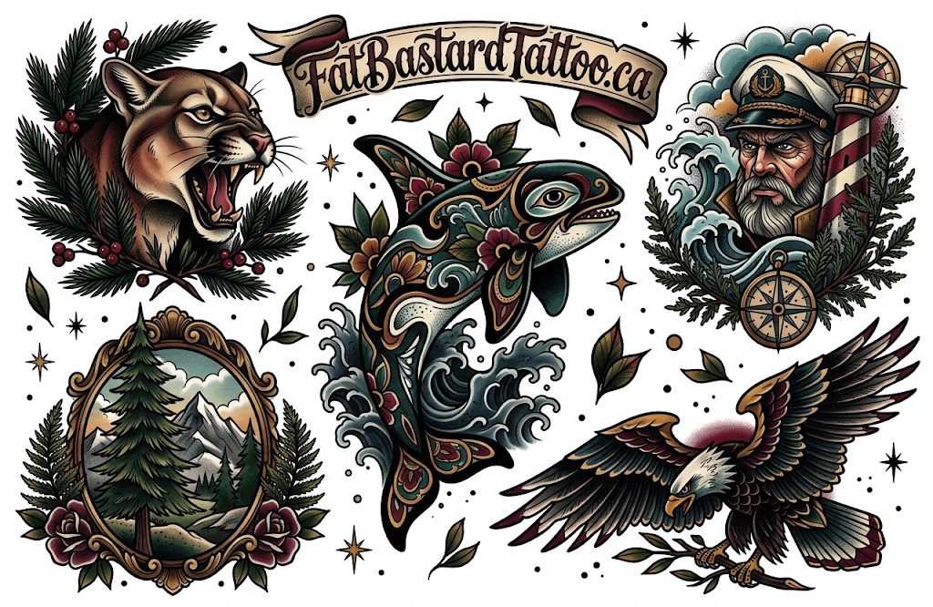 Original flash sheet by Seamus at Fat Bastard Tattoo