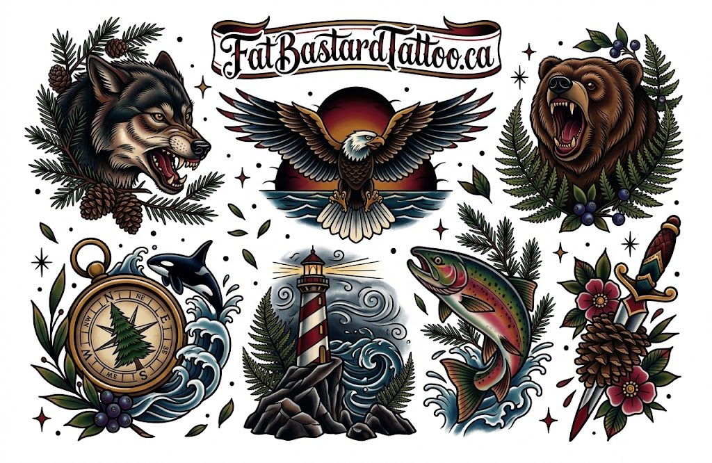 Original flash sheet by Seamus at Fat Bastard Tattoo
