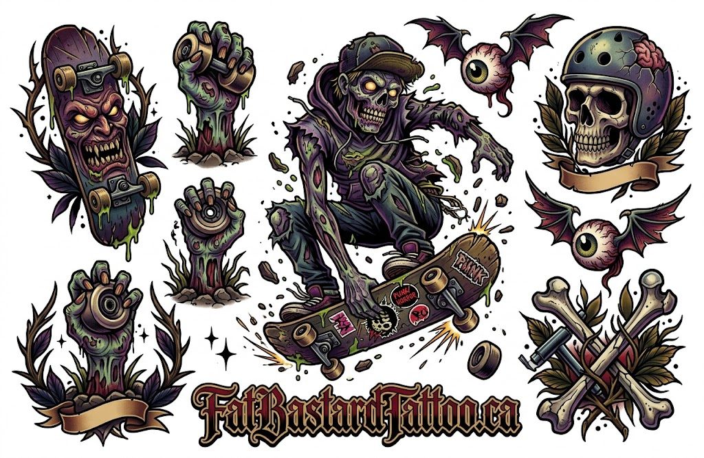 Original flash sheet by Seamus at Fat Bastard Tattoo