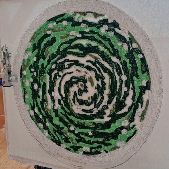On the frame, mid-tufting